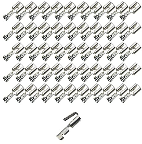50 Steckverteiler Abzweiger Flachsteckhülse Flachstecker 6,3x0,8 0,5² DIN 46345
