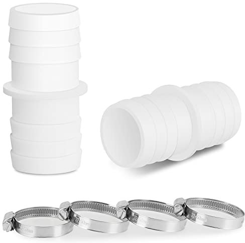 NW 2X Schlauchverbinder mit 4X Schlauchschellen für den Pool - Schlauchtülle im 2er Pack (38mm x 38mm)