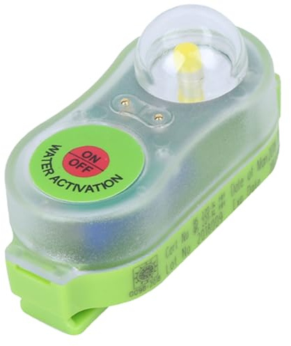 Bnineteenteam Lampe de Gilet de Sauvetage, Lumière Stroboscopique pour Gilet de Sauvetage pour Gilet de Survie à la Mer, Lampe de Poche LED à Eau de Mer Auto-éclairante(Cyan)
