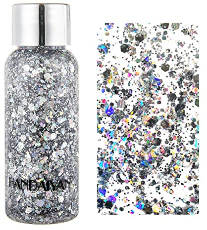 Glitter Gel Mermaid Pailletten Glitter Liquid für Gesicht Haar Body Nägel Kosmetik 35g Long Lasting Sparkling für Festival Party Make up Dekoration