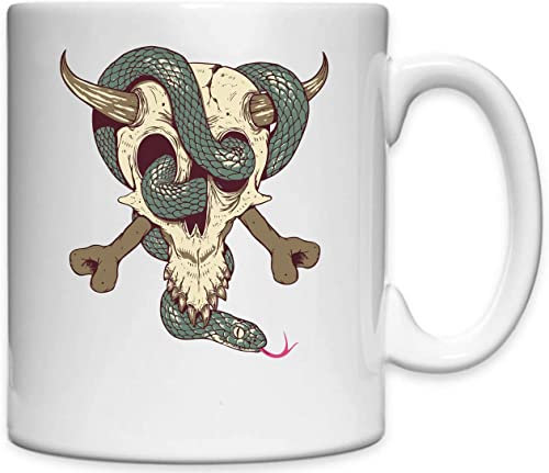 Snake And Skull White Ceramic Mug White One Size