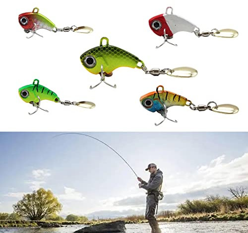 Fishing Jig Spinner, 5er Set 5g/7g/10g/14g/20g Spoon Spinnköder Angelköder Kunstköder Spin-Jigs zum Barsch Angeln Kunstköder zum Angeln auf HechtBarsch Zander Hecht Köder für Barsch ForelleHecht