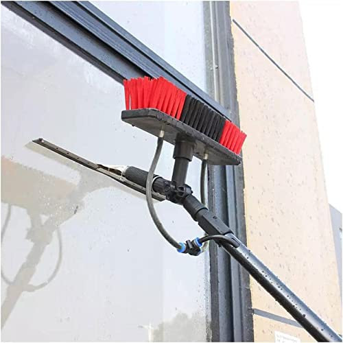 Spazzolone per Fotovoltaico,3,6-11 M Spazzola per Asta Lavavetri Sistema di Pulizia,Asta Telescopica per Pulizia Vetri Kit Palo Alimentato Ad Acqua, per Auto, Caravan, Camion, Camper,24FT/7.2M