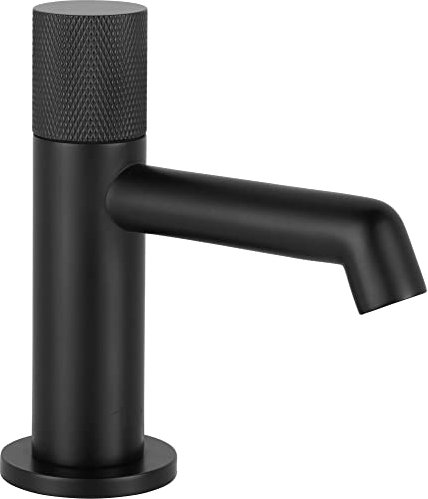 Ben Engraved Cross Kaltwasserhahn für Gaste-WC, Kaltwasserarmatur Messing Antibakteriell & Langlebig, Wastischarmatur Matt Schwarz für Waschbecken