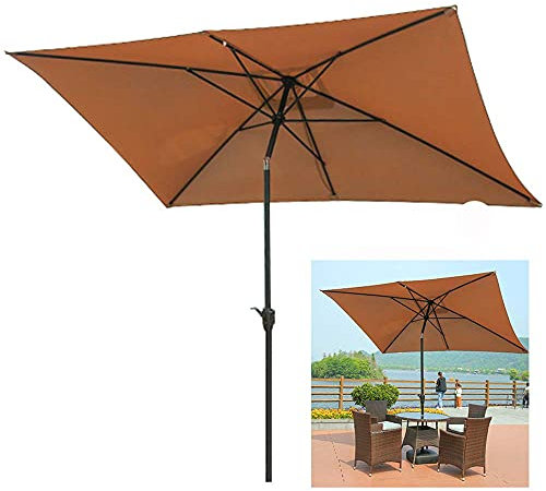 CLoxks Ombrellone,Ombrellone da Giardino Rettangolare 2 x 3 m, Tenda da Sole per Esterni per Terrazza Balcone Ombrellone da Tavolo, Inclinazione/Manovella
