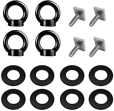 4 Pcs T Track Mount Tie Down Anchor for Roof Rack, Stainless Steel T Bolt Eye Nut Tie Down Rings, for Roof Rack Holding Bungee Cord Rope