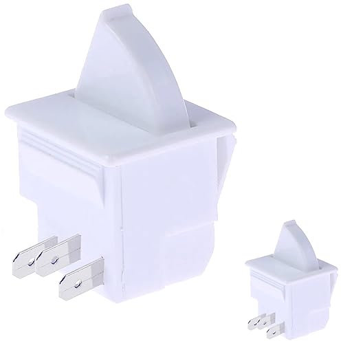 DAOKAI Universal Refrigerator Door Lamp Light Switch 5A AC 125V 3Pin,Rocker Lever Control Refrigerator Door Light Switch, Replacement Fridge Parts - 2Pack