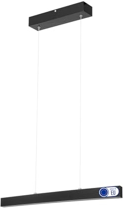 alfalux Hängelampe Hängeleuchte - Deckenlampe aus Holz - Pendelleuchte - LED Lampe - Warmweiß 60 cm LED60KB-3K-SCHWARZ