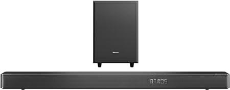 Hisense AX3120G 3.1.2Ch Sound Bar con Subwoofer Wireless, 360W, Dolby Atmos, Bluetooth 5.3, EzPlay, 4K HDMI Pass Through, Roku TV Ready, DTS: X, HDMI/AUX/ARC/Ottical/USB, 7 modalità EQ