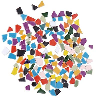 STOBOK DIY handgefertigtes unregelmäßiges Keramikfragmentmosaik türkisfarbene Mosaikfliesen Glasmosaikfliesen Vase Mosaik Kristallglas Mosaikstein Kristall Schüttgut schmücken Verstreut