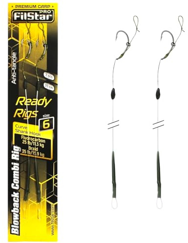 PRO FILSTAR BlowBack Combi Rig - Ami da Pesca N6 Filo da Pesca | Fluorocarbon & Intrecciata 15,9kg - Anti Tangle - Accessori Carpa - Carpfishing - Pop Up Fishing Hook - Ganci Boiles