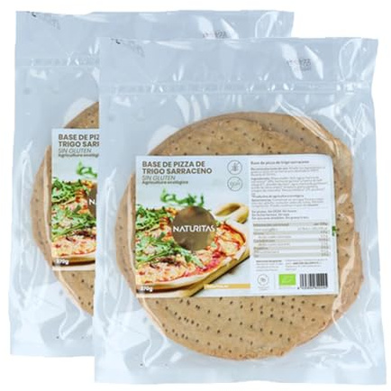 Pack Bases para pizza de trigo sarraceno Bio sin gluten | 2x370g | Naturitas Essentials | Masa de pizza | Pizza integral | Snacks y Panes