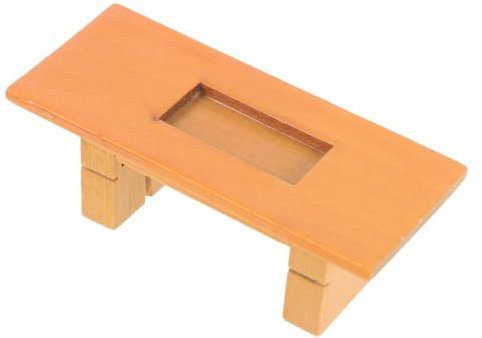 CORHAD Miniatur Holz Tee Tisch Für Puppenhaus Dekorative Möbel Für Wohnzimmer Und Esszimmer Maßstab Langlebige Miniaturmöbel Für Mini Haus Dekoration