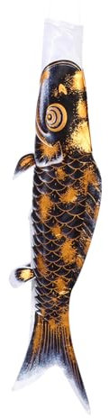 BCOATH Japanischer Koi Windsack Karpfenfisch Fahne Heißprägung Schwarz Hängende Dekoration Für Zuhause Outdoor Kindertag