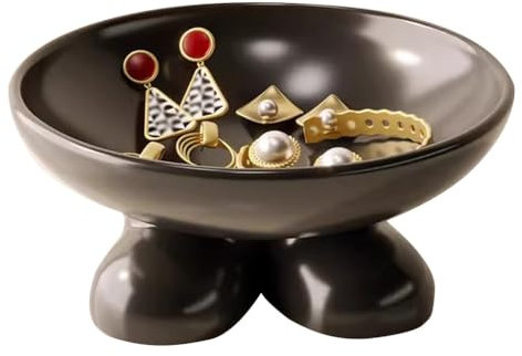 KITCISSL Statue De Pied Decoration Maison Rangement De Clés Téléphone Montres Plateau Weed, Plateau Decoratif À Clés Vide Poche Entree, Boîtes À Bijoux Et Présentoirs Vide Poches(Nero)