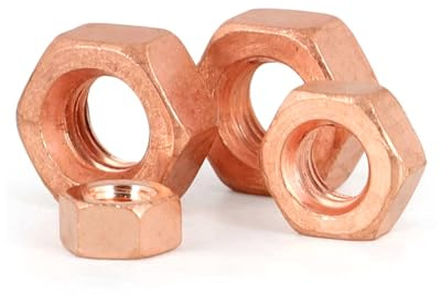 10pcs M6-1.0 Cuivre écrou hexagonal, écrou de blocage