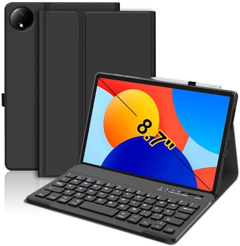 FOGARI Teclado para Redmi Pad SE 8.7 2024 | Funda Redmi Pad 8.7 con Teclado 2024 [Español Ñ] Desmontable Inalámbrica para Xiaomi Redmi Pad SE 8.7 Pulgadas 2024,Negro
