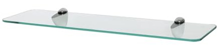 Harbour Housewares Abgerundetes Schwebendes Badezimmerregal aus Glas - 50cm - Klar/Chrom - 1x Wandmontage Küche Schlafzimmer Dusche Zimmer Dekor Caddie Handtuch Lagerung Veranstalter mit Klammern
