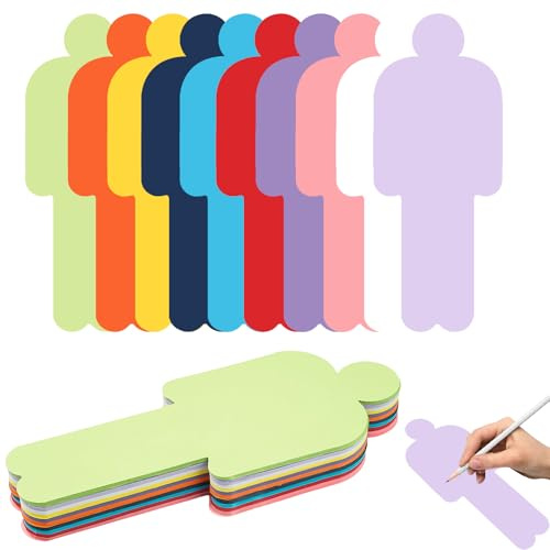 Bunt Moderationskarten Set,150 Stück Bunt Moderationskarten Mensch 10 Farben, Karteikarten,20 x 8 cm Lernkarten Blanko,für Büro Schule Präsentation und Moderation,Lehrerbedarf