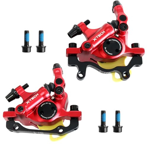 ZTZ Zoom Hydraulic Disc Brake Calipers HB-100 MTB Bike Disc Brakes Front & Rear Caliper Set for Mountain, Road Bicycle and E-Bike (Red)