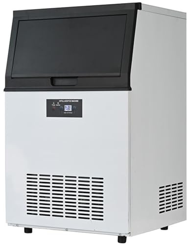 SHENGSHIYU Machine à Glaçons Commerciale 100 kg/24 h Appareil de Préparation de Glaçons 78 Bacs à Glaçons Capacité de Stockage 15 kg,Machine à Glaçons Professionnelle pour Maison Restaurant Bar