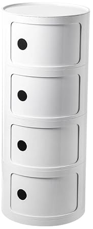 Nordic Modern Nightstand - 2/3/4 Tier Bedside Cabinet with Drawers & Sliding Door for Bedroom Storage - Stylish Round Night Table Plastic Chest