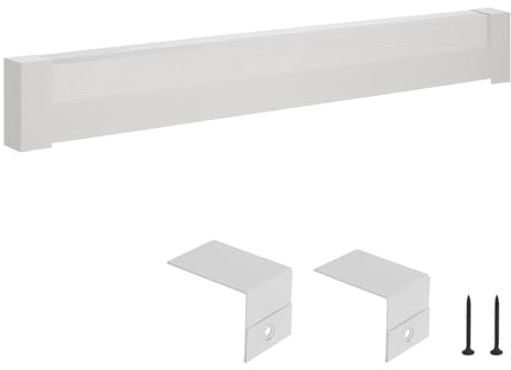 VEVOR Copritermosifone, Profilo Angolare per Battiscopa Riscaldante, Serie di Base da 1526 mm, Copritermosifone Elettrico Standard per Ristrutturazioni Domestiche, in Acciaio Resistente, Bianco