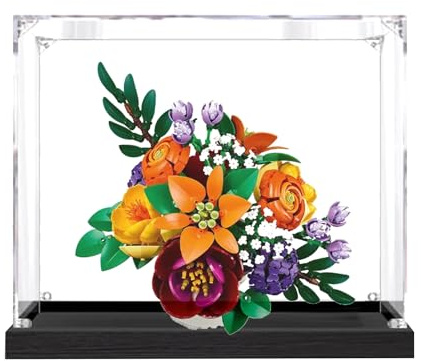Acrylic Display case, Compatible with Lego 10345 Secret Flowerbed Toys Set,Dustproof, Storage Box, Transparent Case ,Compatible with 10345 (Display Box only, kit not Included) (Black)