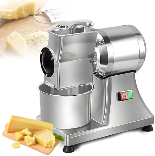 DPLXQPP Râpe électrique Multifonction Professionnelle,Broyeur à Fromage,Pain,Noix,Moteur Puissant 0.75hp,Structure Démontable pour Nettoyage Facile,Débit 88 Lbs/H,Idéal Cuisine Pro