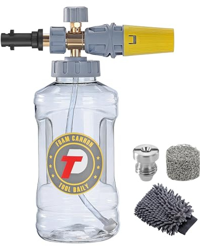 Tool Daily Schaumlanze für Karcher K2-K7, 1,5L, zusätzliche 1,1 mm Düse | Einstellbare Autowasch-Schaumpistole mit abnehmbarem M22-14 mm Anschluss