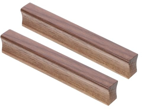 Didiseaon Lot de 2 Poignées de Meubles en Bois Synthétique Café, Design Simple et Élégant, Résistantes la Corrosion Chocs, Adaptées la Décoration Intérieure, Entraxe 96 Mm