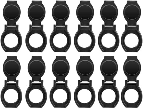 DECORNIJIA Cubierta Protectora de Privacidad Material Plástico Negro Diseño Simple y Tamaño Pequeño Paquete de 12 Unidades para Cámara USB para Webcam y Ordenador de Escritorio