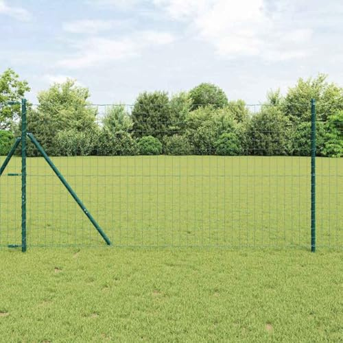 Eurozaun Grün 1,4 x 10 m, PVC-beschichtetes Eisen, robustes Metallgitter für Garten, Terrasse, langlebiger Sichtschutz