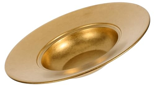 STAHAD Plato de Acero Inoxidable para Pasta 26 CM Profundo Diseño Italiano Retro Color Dorado para Uso en Cocina y Servicio de Comidas