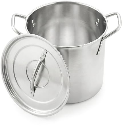 Besto Stock Pot with Lid | Cooking Pot for Soup, Stew, & Meal Prep | Stainless Steel Pot for Birthday Parties & Family Gatherings (11, litres)