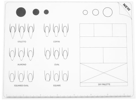 Genérico Plantilla de Silicona para Practicar Uñas Acrílicas, Tapete Flexible Blanco para Entrenamiento en Diferentes Formas y Aprendizaje por Zonas