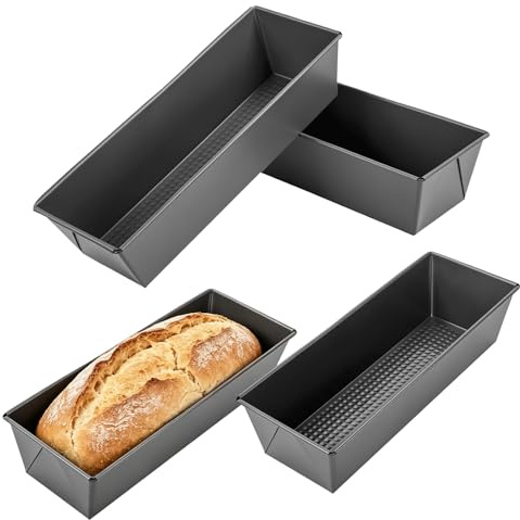 Hbzunt 4 PCS Bread Baking Tin 3LB, 12 Inch Carbon Steel Bread Moulds | Non Stick Bakeware for Toast Bread Pan Bread Tins