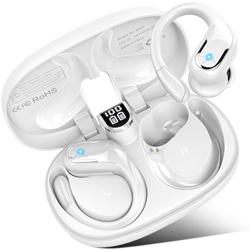 Rulefiss Kopfhörer Kabellos Bluetooth 5.4, 75Std Bluetooth Kopfhörer in Ear Sport, Hi-Fi Stereo, ENC Noise Cancelling Headphones mit Ohrhaken, IP-X8 Wasserdicht USB-C Ohrhörer Joggen Gym Android iOS