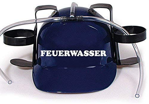 Trinkhelm Spaßhelm mit Printmotiv - Feuerwasser - 51604 - versch. Farben zur Wahl Farbe blau
