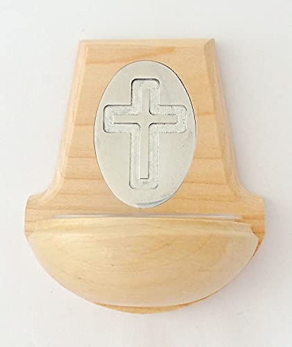 Weihkessel Ahorn mit Aluminiumplatte Kreuz ca.10,5x9 cm
