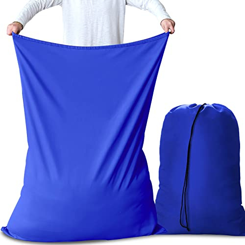 AiQInu Grandi Sacchi da Biancheria Coulisse Sacco della Biancheria Pieghevole Borsa della Lavanderia, 70 x 115 cm,2 pz-blu