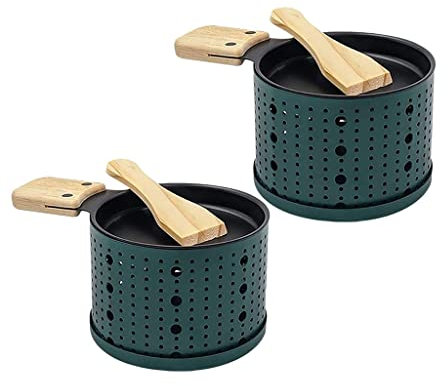 JackRuler Une Raclette à la Bougie,Faites Fondre Votre Fromage en 3 Minutes,Appareil a Raclette avec Spatule Bois Inclues,Devant la télé ou même en Pique Nique (2pc)