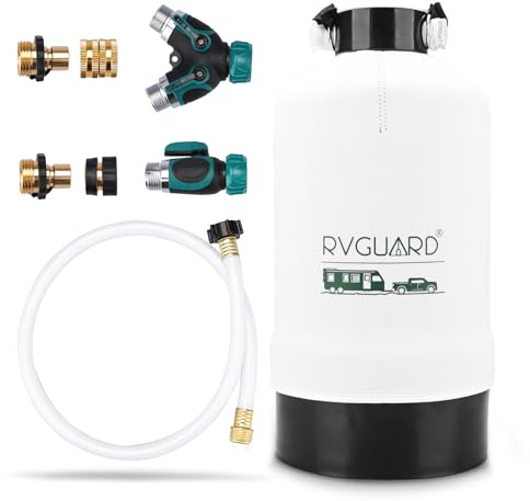 RVGUARD 16,000 Grains Portable Water Softener for RV, Reduces Hardness & Minerals & Improve Water Quality, Protects Water Systems from Hard Water Damage