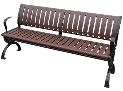 Gartenbank Metall 3 Sitzer, Gartenbank Wetterfest Holz, Gartenbank Metall Parkbank Sitzbank mit Rückenlehne & Armlehne, Eisenbank Gartenmöbel Gusseisen (Size : 150cm, Color : with backrest)