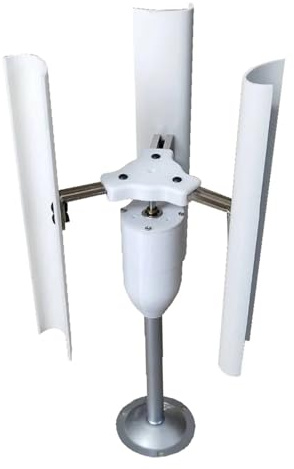 VChics Kit generatore Eolico, Neratore Eolico Verticale 12V Caricatore A 3 Pale modalità di Apprendimento A Potenza del Mulino A Adatto per Terrazza, Marina, Camper, Chalet