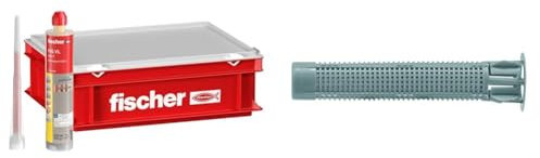 fischer Montagemörtel FIS VL 300 T im Handwerkerkoffer & 43419 Einspritzsieb FIS HK 16x130 mm, 10 Stück, grau