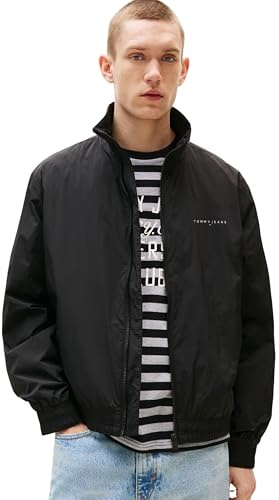 Tommy Jeans Cortavientos Hombre Essential Cazadora con cuello alto, Negro (Black), XXL