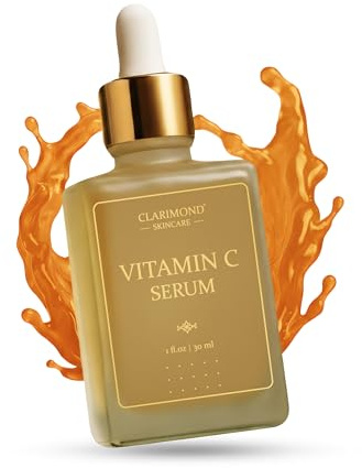 CLARIMOND Siero Viso alla 20% Vitamina C con un Tocco Sottile di Arancia Dolce - Acido Ialuronico, Niacinamide, Vitamina E - Idratante, Antirughe, Antimacchie, Illuminante.