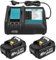 TeenPower 18V Charger + 2x 5.5Ah Replacement Battery, Compatible with Makita BL1860 BL1850 BL1840, 18V Replacement Batteries