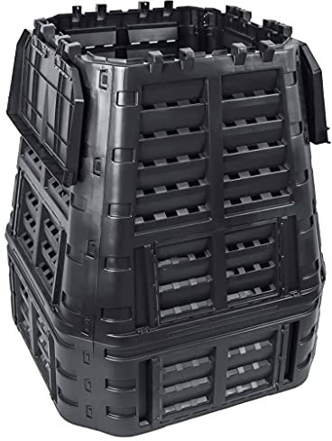 Garden Compost Bin, Eco Friendly Organic Waste Converter Outdoor Compost Converter Garden Composter Bin Black 93.3x93.3x113 cm 740 L